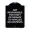 Signmission Not Responsible for Theft or Damage to Vehicles or Contents Heavy-Gauge Alum, 24" H, BW-1824-23541 A-DES-BW-1824-23541 - alternate 1